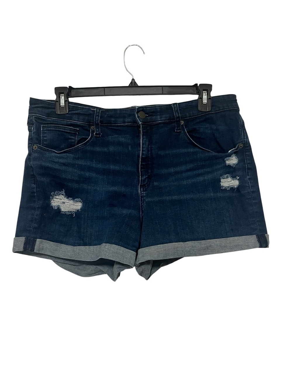 Universal Thread Dark Indigo Distressed Cuffed Denim Shorts